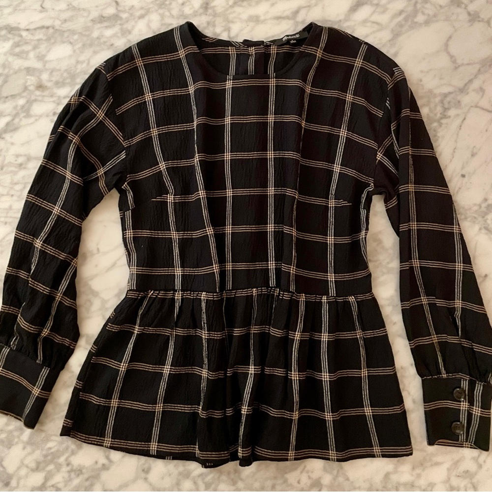 Madewell Peplum Button Back Top